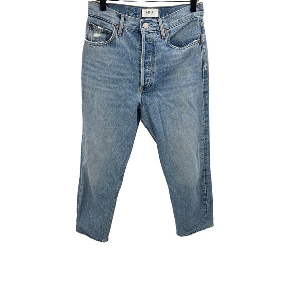 Agolde Women's Blue 90's Pinch Waist High Rise Straight Leg Denim Jeans Size 26 - Picture 4 of 11